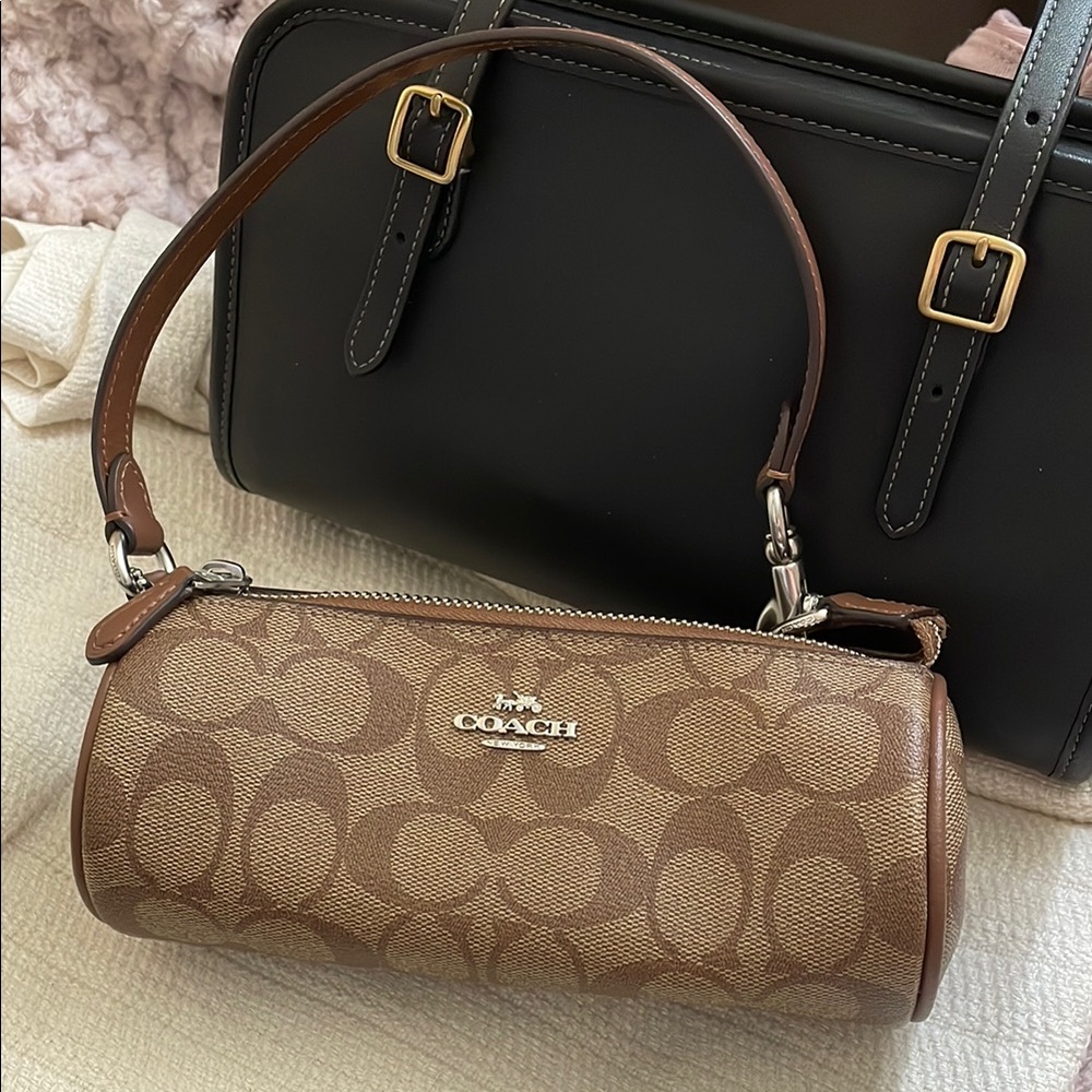 Coach Brown Signature Barrel Bag